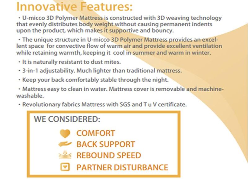 U-Micco OEM Portable Folding Thin Poe Mattress