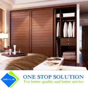 Red Wood Color Sliding Door Bedroom Furniture Wardrobes Closets (ZY 2007)
