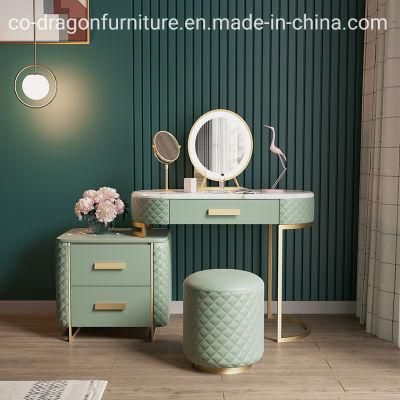 Modern Luxury Bedroom Furniture Mirror Dressing Table with Marble Table