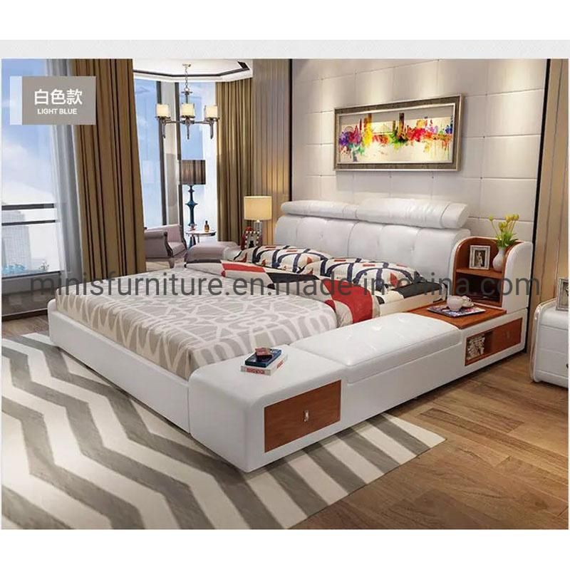 (MN-MB95) Modern Unique Design Bedroom Bed with Recliner/Cabinets/Safe/Bluetooth/Pop-up Desk