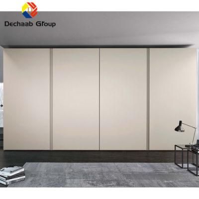 Simple Design White Color Sliding Door Wardrobe Bedroom Wood