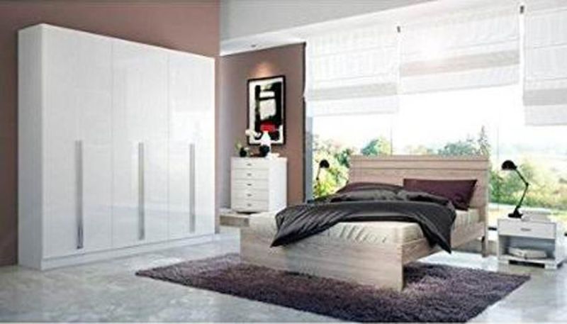 Comfort Eldridge 6-Door Bedroom Set in White Gloss (HF-54ZP2)