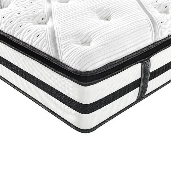 Euro Top Bamboo Pocket Spring Luxury King Size Coil Spring Bed Vaccuum Compressed Mattress