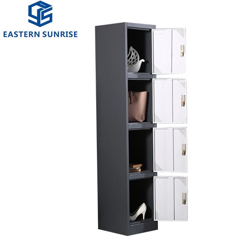 4 Doors Steel Clothes Cabinet Metal Wardrobe Storage Lockers