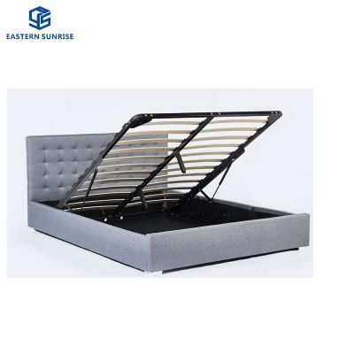 Home Furniture Bedroom Furniture English Style Leather Double Bed