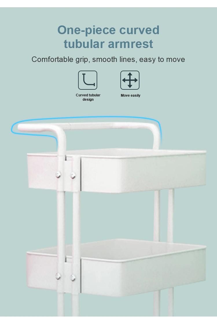 Steel Metal Food Cart Vegetable Rack Trolley Storage Kitchen