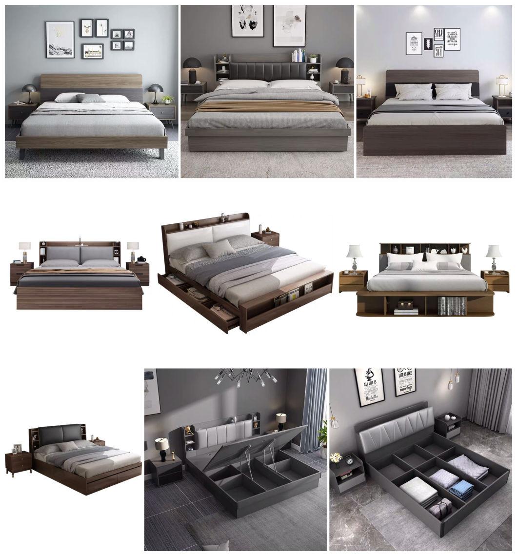 Home Furniture Set Frame King Size Bed with Wardrobe