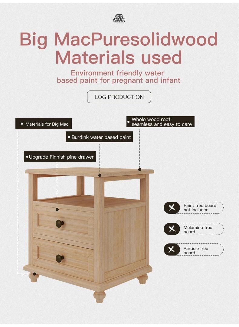 Furniture Modern Furniture Cabinet Living Room Furniture Nordic Bedside Cupboard All Solid Wood Oak Bedside Table Side Cabinet Modern Corner Bedside Table