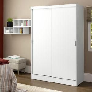 Household Design Modern White Wood Closet European Bedroom Fashion Sliding Door Wardrobe Almirah