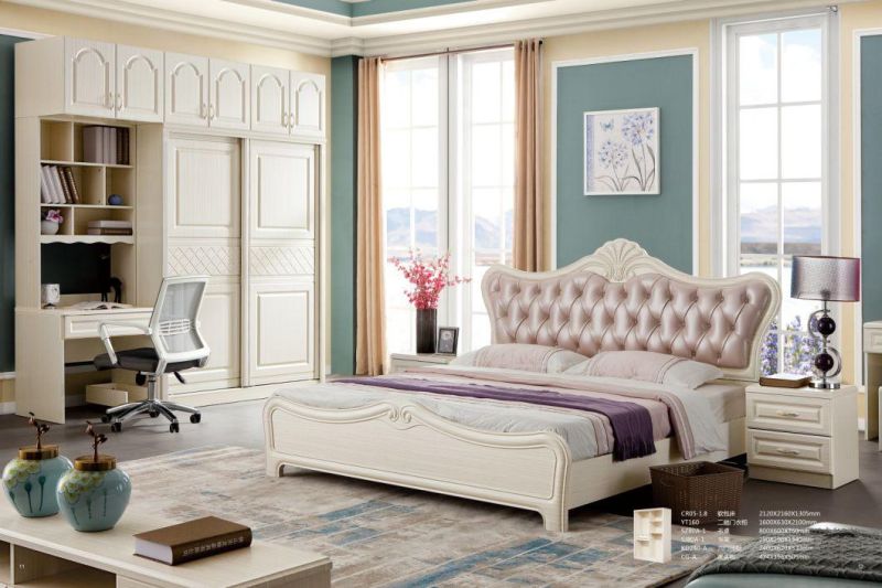 Foshan Modern Home Wooden Fabric King Size Bedroom Furniture