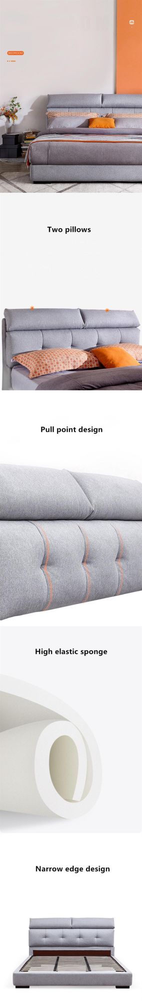 Cloth Art #Furniture Is Contemporary and Contracted Double Soft #Bed 0176