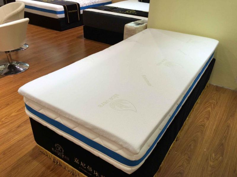 Cool Gel Memory Foam Mattress Topper with Fasten Belt Roll in Box