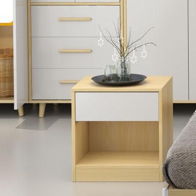 Wooden Bedroom Furniture Melamine 2 Drawer Bedside Table Nightstand