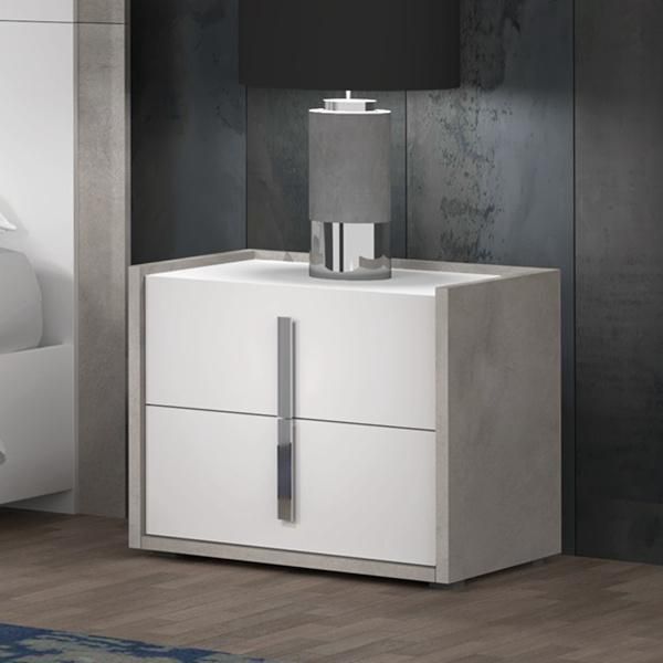 Nova Stylish Design Natural Slate Stone in Grey Color Tonality Nightstand Bed Side Table for Bedroom