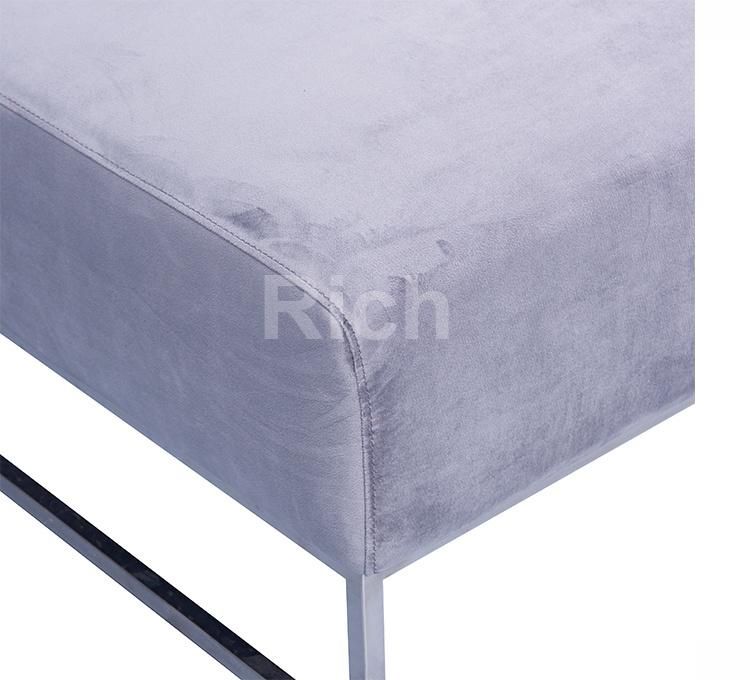 Metal Base Home Furniture Bed End Living Room Velvet Sofa Bench