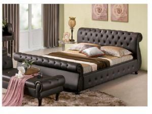 Low Profile&amp; Luxury Bed; Dark-Brown; PVC Bed