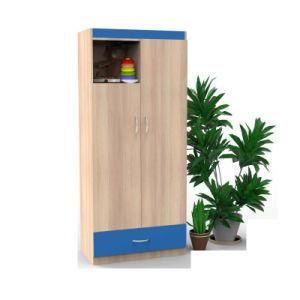 Godrej Almirah Bedroom Wooden Blue Wardrobe Design Pictures Closet for Sale with 2 Door 1drawer 1 Open Space