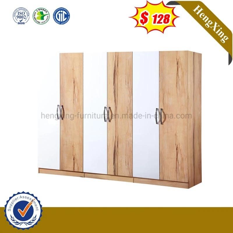Rich Cherry Particle Board White Glossy Bedroom Wardrobe