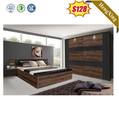 High Quality Modern Design Hotel Home Bedroom Furniture Wooden Melamine King Double Bed Bedroom Set