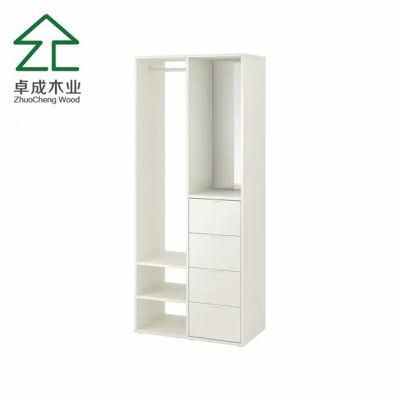 White Color 3 Drawers Wardrobe Without Door