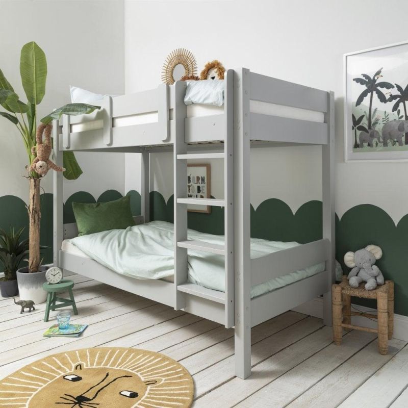 Modern Furniture Wooden Bunk Bed with Single Bed K/D Gray