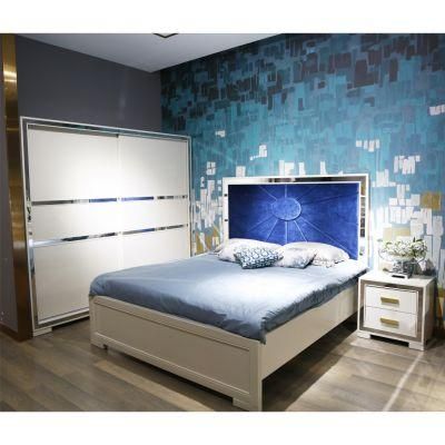 Luxury Design Wooden Bedroom Set with Stainless Steel Decoration