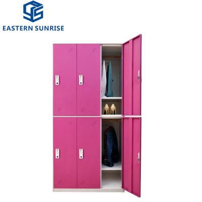 Pink Gym Steel Golf Lockers 6 Door Cabinets