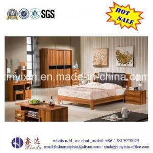 King Size Leather Bed Modern Wood Bedroom Furniture (SH-017#)