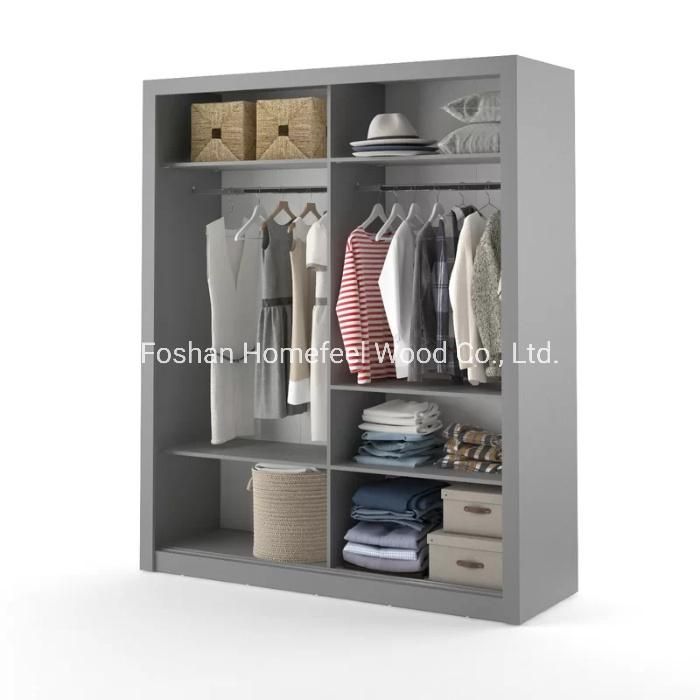 Classic Design Wooden Sliding Door Bedroom Home Furniture Wardrobe Closet (HF-WF0316)