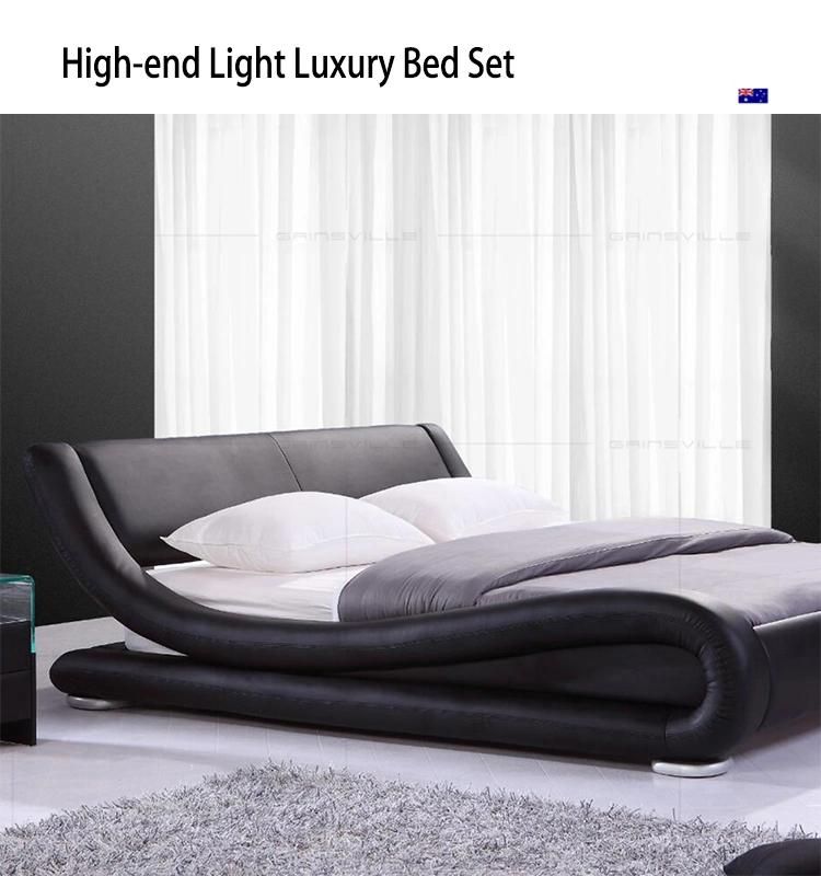 Foshan Factory Furniture Fashion Design King Queen Size Leather Bed Home Furniture Gc1606