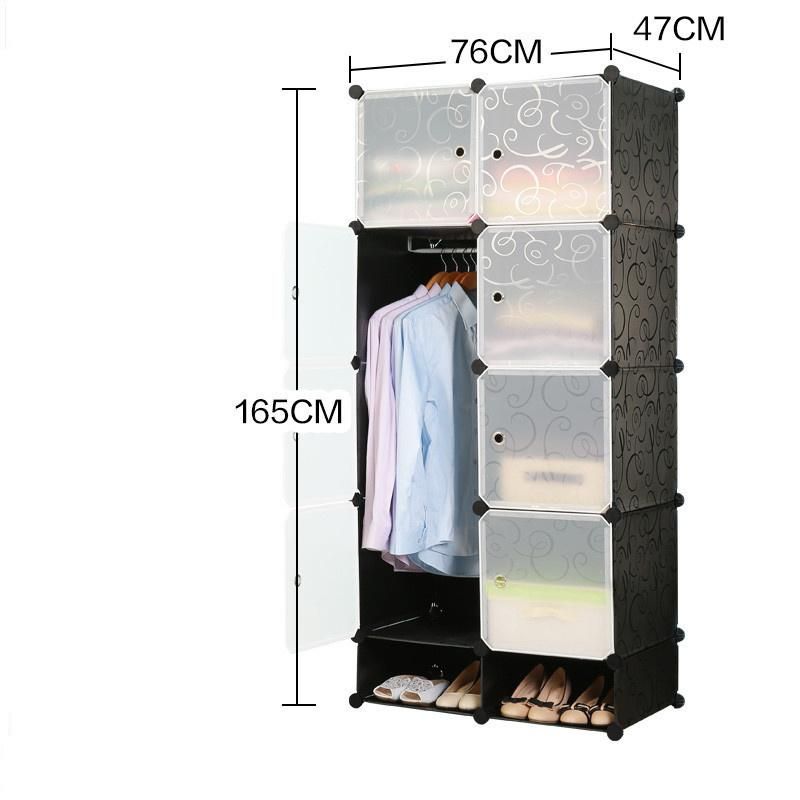 Modern Simple Plastic Combined Resin Folding Storage Cabinet with Large Storage