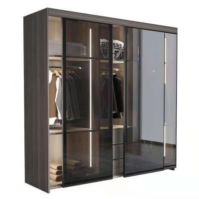 Modern Simple Glass Sliding Door Bedroom Wardrobe