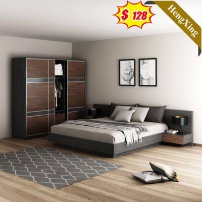 Hot Sell Big Size Bed MDF MFC Wardrobe Wooden Bedroom Set