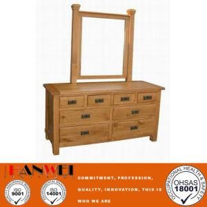 Oak Nature Color Wooden Dressing Table with Mirror