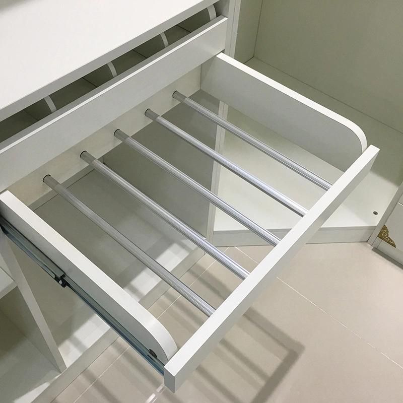 Bedroom High Gloss White Glass Sliding Closet
