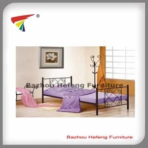 Black Powder Coated Metal Single Bed (HF053)
