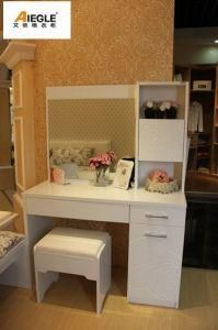 High Glossy White Wooden Dresser with Mirror for Bedroom Furniture