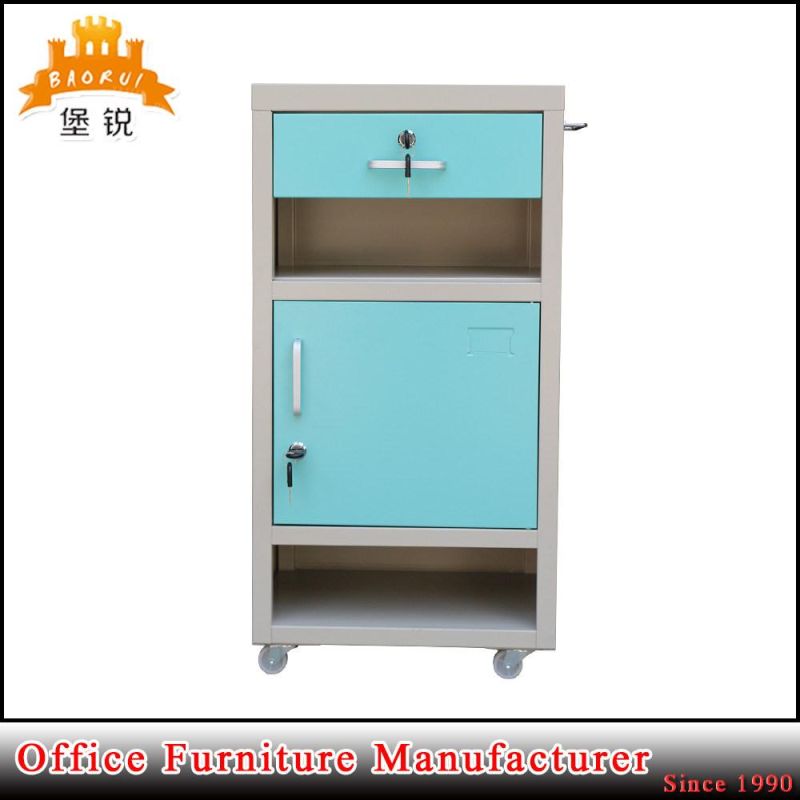 Steel Hospital Bedside Cabinet Medical Bedside Locker with Over Bed Table