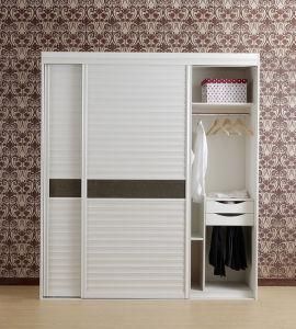White Wooden Walk in Closet with Blind Door