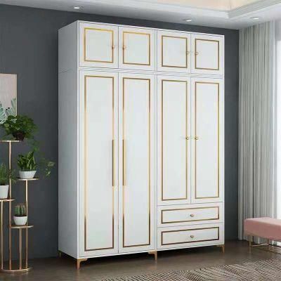 New Classic Wooden Bedroom White Wardrobe