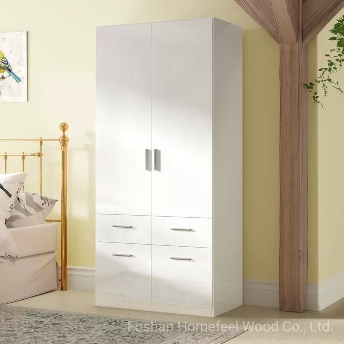 Hot Sales Furniture Simple Two Door Design Bedroom Wooden Wardrobe (HF-WB33)