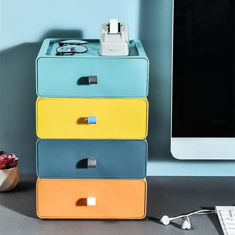 New Design Desktop Multi-Layer Stackable Plastic Storage Drawer