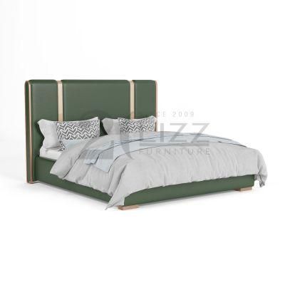 Antique Design Luxury Excellent Quality Home Hotel Bedroom Bed Set with High Headboard
