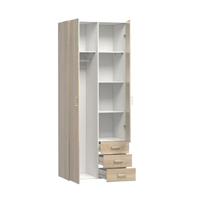 Modern Laminated Hinged Door Wooden Bedroom Wardrobe (HF-WF05122)