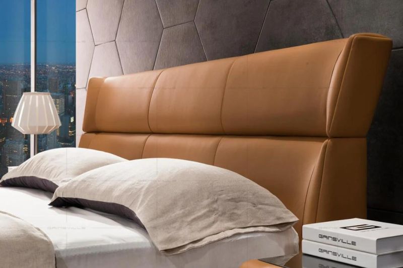 Elegant Bed with High Headboard Comfortable Backside Room Furniture Sets