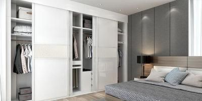 New Design Sliding Door Modern Wooden White Wardrobe