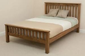 Wooden Bedroom Set Furniture/ Solid Oak King Size Bed