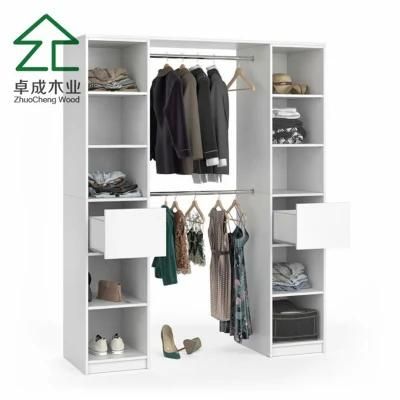 White Color 2 Drawer Open Closet Without Door
