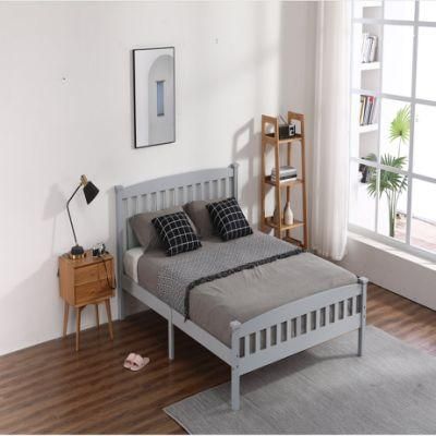 Factory Pine Solid Wood Bed Grey for Children Queen / King