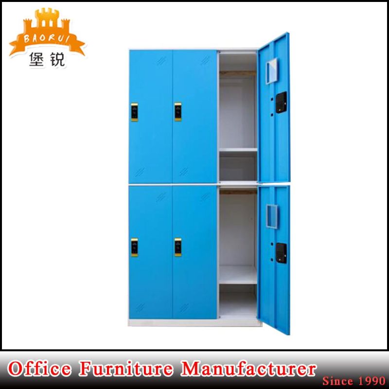 Jas-028 Vintage Practical Storage Clothing Kd 6 Door Steel Wardrobe with RFID Digital Lock